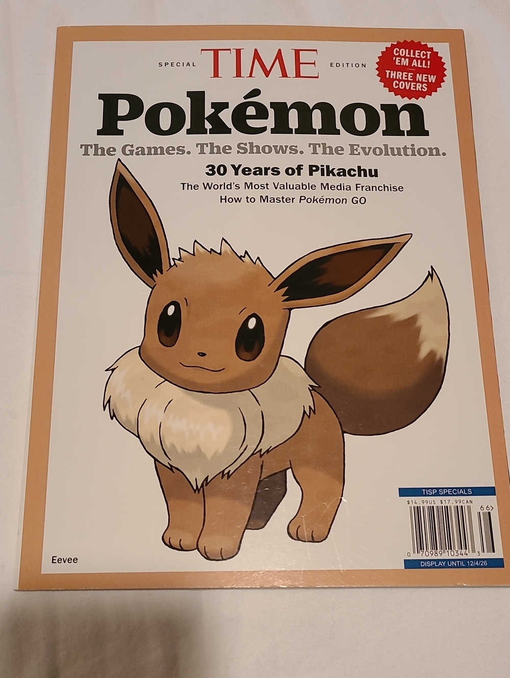 Time Pokemon 30 Years of Pikachu, Magazine 2026, Eevee NWT